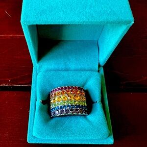 Kurt Geiger rainbow ring, like new!